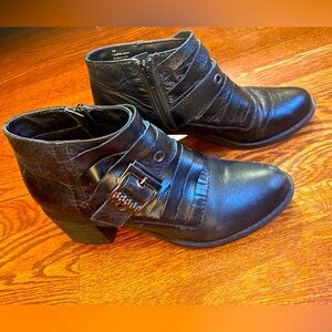 Black casual booties by Two Lips, size 7, with box, barely warn.
